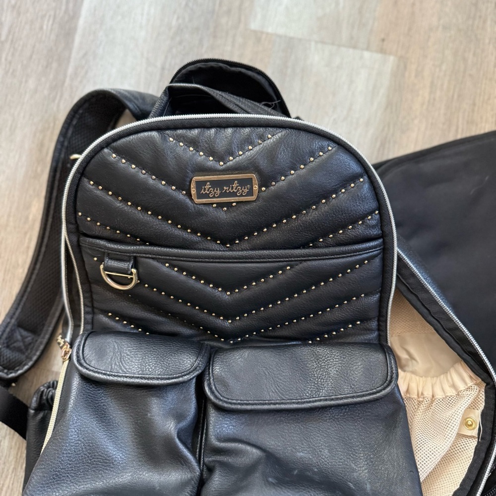 Itzy Ritzy Black Backpack with Gold Accents - Picture 8 of 12